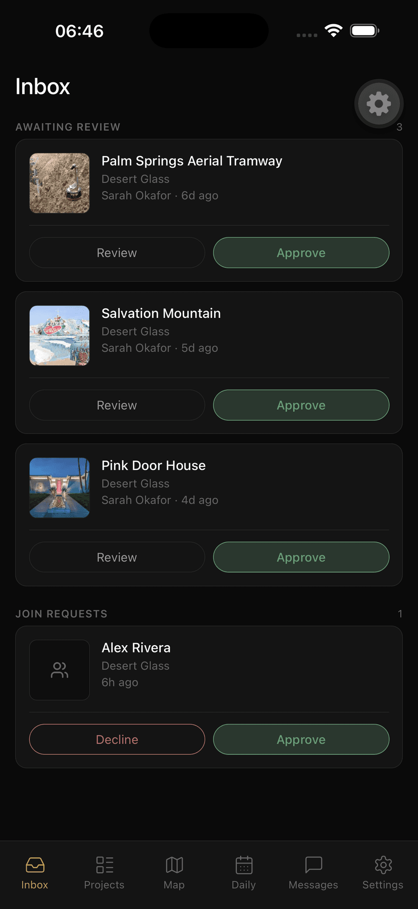 Submission Inbox screenshot