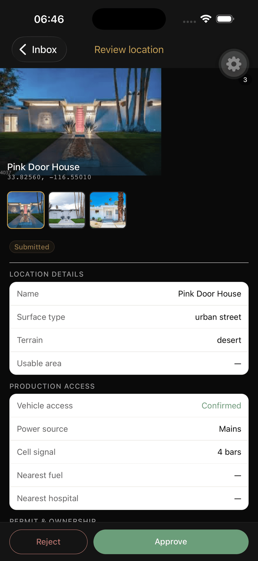 Location Review screenshot